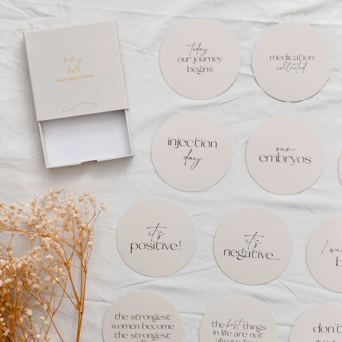Darling IVF Milestone Cards.