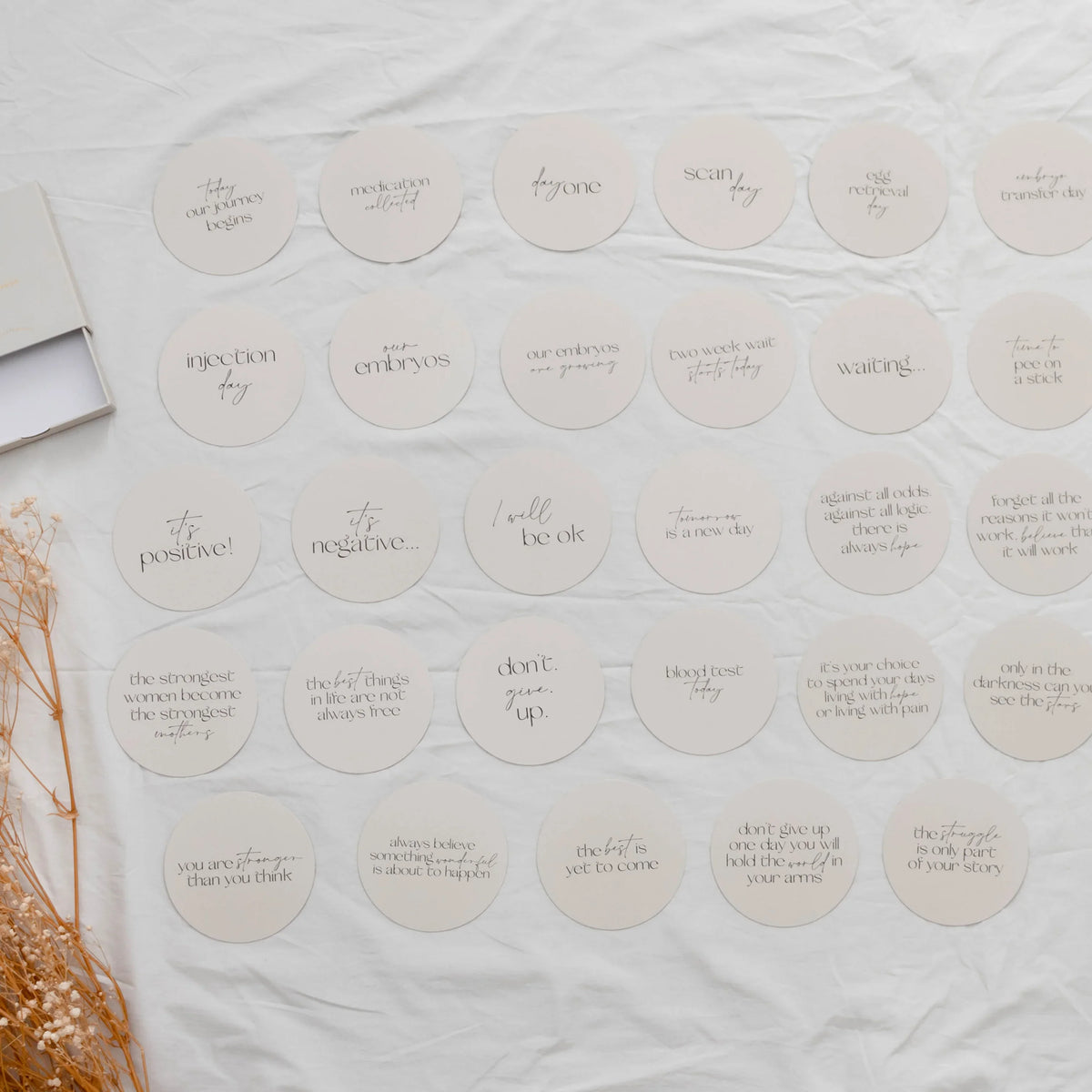 Darling IVF Milestone Cards.